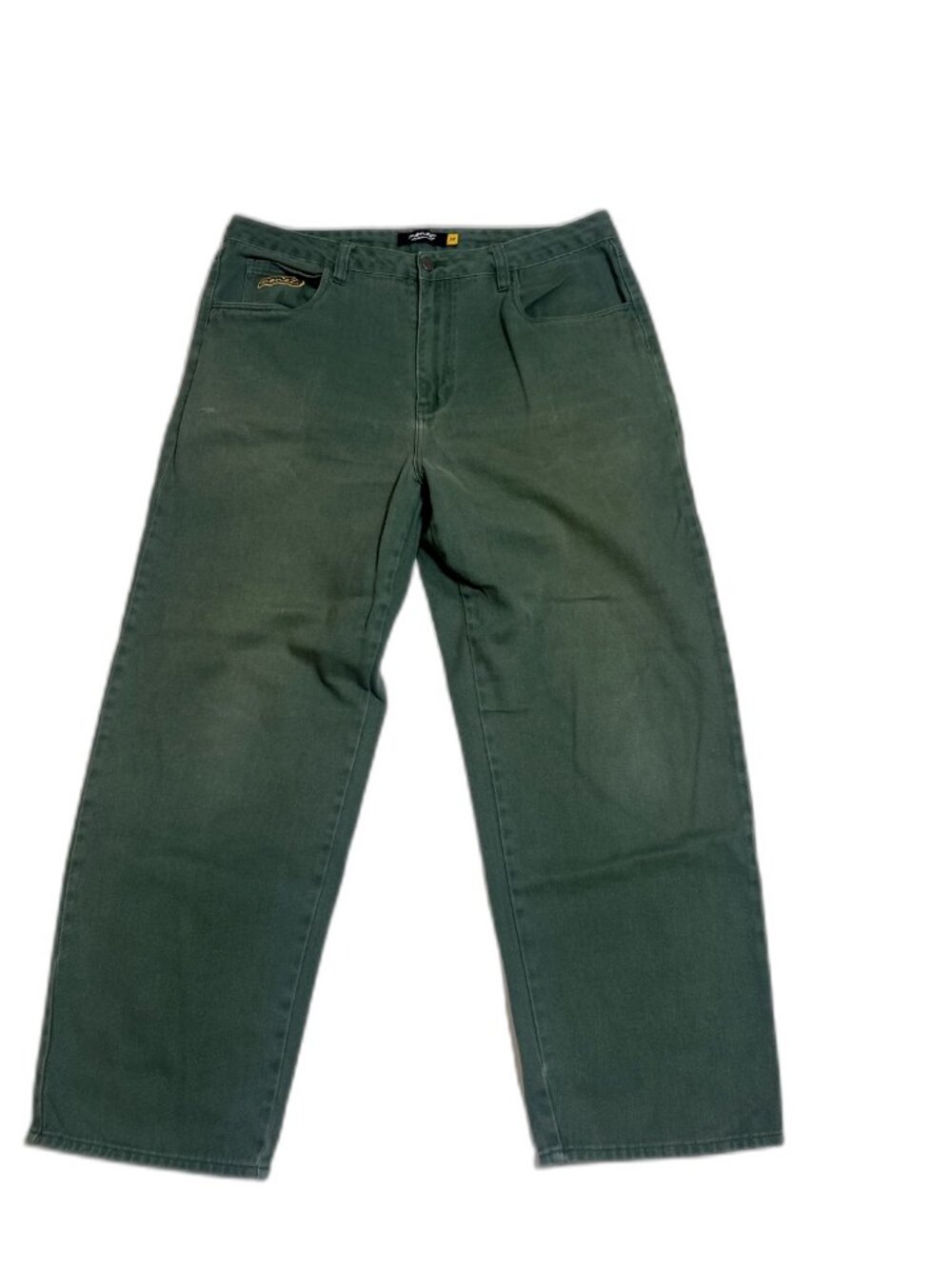 Monet Skateboards Skate Jeans Mens 38 Hunter Green Baggy Loose Straight Leg Y2K